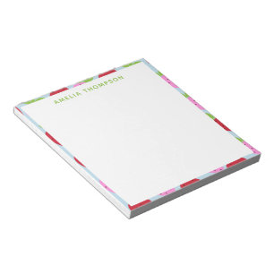 Cute Retro Strawberry Fruit Pattern Personalised Notepad
