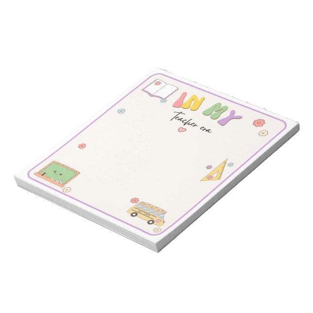 Cute Retro Teacher Notepad (Rotated)