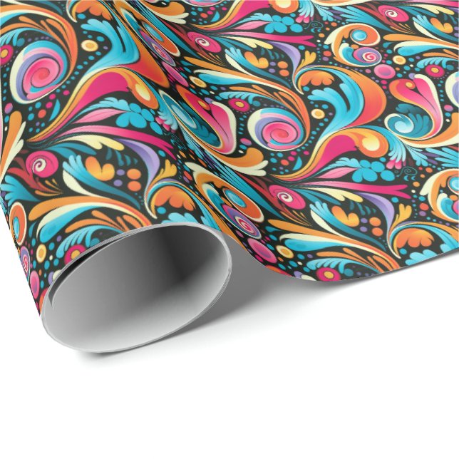 Cute retro tiled pattern party wrapping paper (Roll Corner)