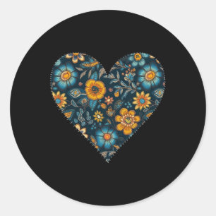 Cute Retro Ukrainian Style Floral Pattern Ukraine Classic Round Sticker