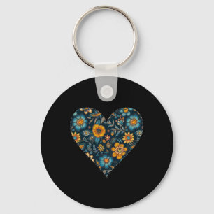 Cute Retro Ukrainian Style Floral Pattern Ukraine  Key Ring