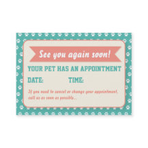 Cute Retro Veterinary Appointment Card