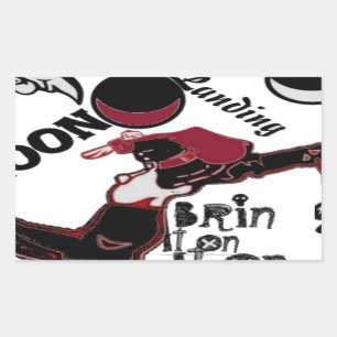 Cute retro vintage Bring it On Moon Landing HoHoHo Rectangular Sticker