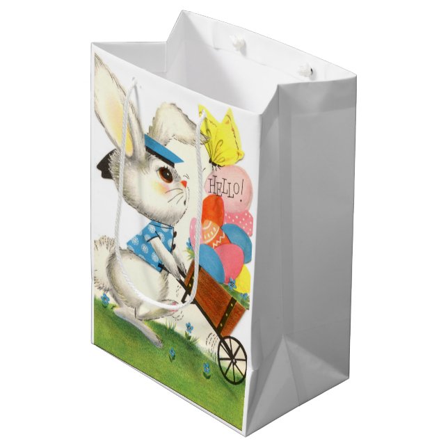 Cute retro vintage Easter bunny  Medium Gift Bag (Front Angled)