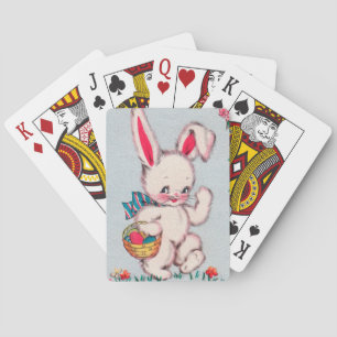Cute retro vintage Easter bunny Playing Cards