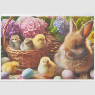 Cute Retro Vintage Easter Rabbit Tissue Paper