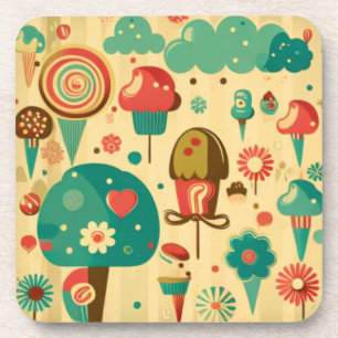 Cute retro vintage ice creams coaster