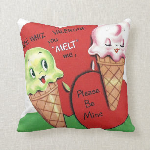 Cute retro vintage Valentine decor Cushion