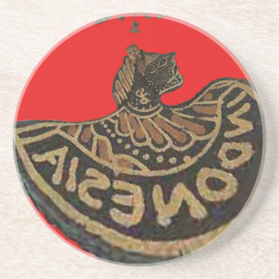 Cute Retro Vintage vector Indonesia Hakuna Matata Coaster