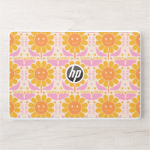 Cute Retro Vintage Yellow Pink Flower Pattern