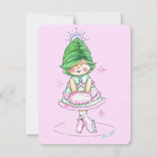 Cute Retro Watercolor Illustration Holiday Card