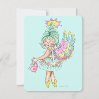 Cute Retro Watercolor Illustration Holiday Card 