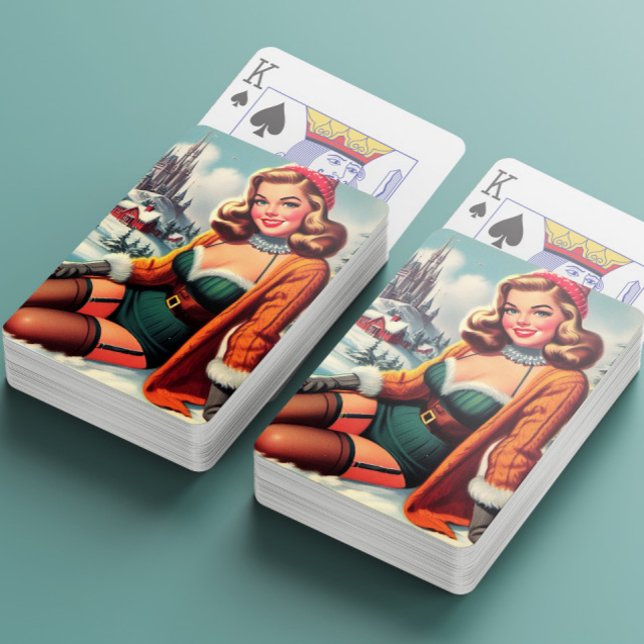 Cute Retro Winter Pin-up Playing Cards (Creator Uploaded)