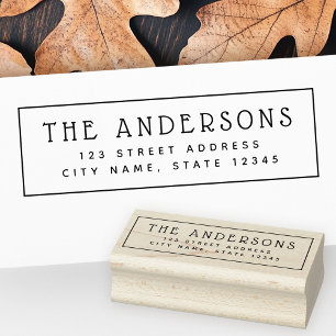 Cute return address and border rubber stamp