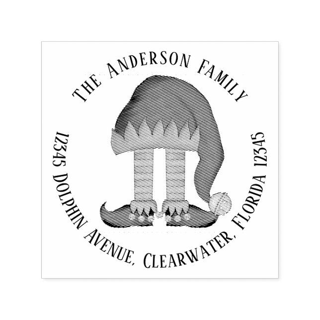 Cute Return Address Funny Elf Return Christmas Self-inking Stamp (Design)