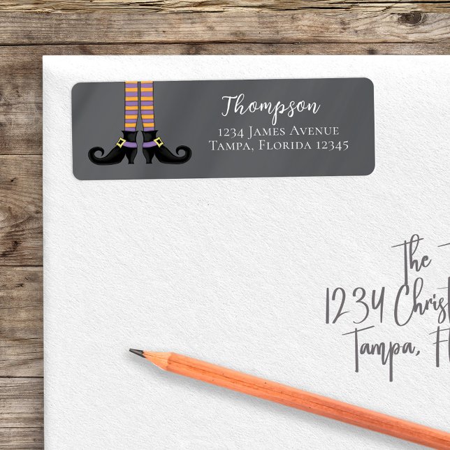 Cute Return Address Halloween Witch Custom Label (Whimsical witch custom return address labels. )