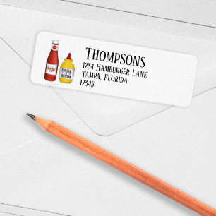 Cute Return Address Ketchup and Mustard Label