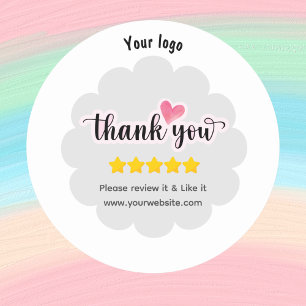 Cute Review it like it Thank you business Sticker