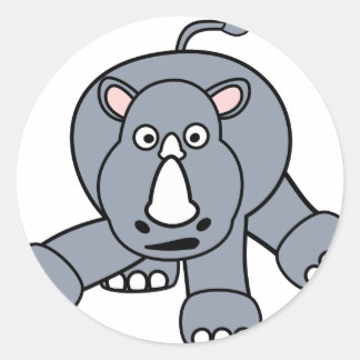 Cute Rhino Design Classic Round Sticker