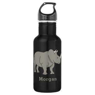 Cute Rhino Personalised Custom Name Back To School 532 Ml Water Bottle