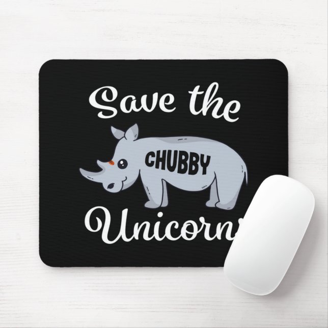 Cute Rhino Save The Chubby Unicorns Mouse Pad (With Mouse)