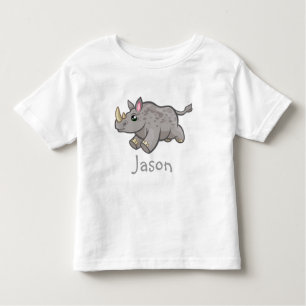 Cute Rhino Wildlife Jungle Animal Kids Name Shirt