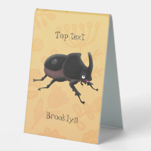 Cute rhinoceros beetle cartoon illustration