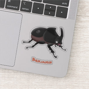 Cute rhinoceros beetle cartoon illustration