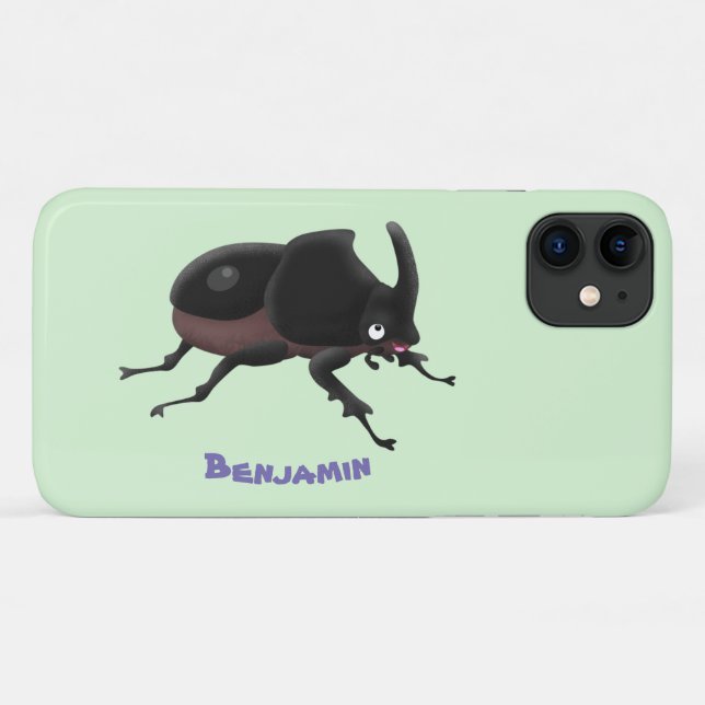 Cute rhinoceros beetle cartoon illustration Case-Mate iPhone case (Back (Horizontal))
