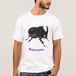 Cute rhinoceros beetle cartoon illustration T-Shirt