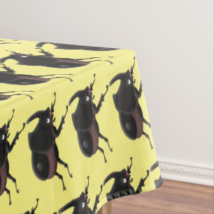 Cute rhinoceros beetle cartoon illustration tablecloth