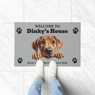 Cute Rhodesian Ridgeback Dog Photo Doormat