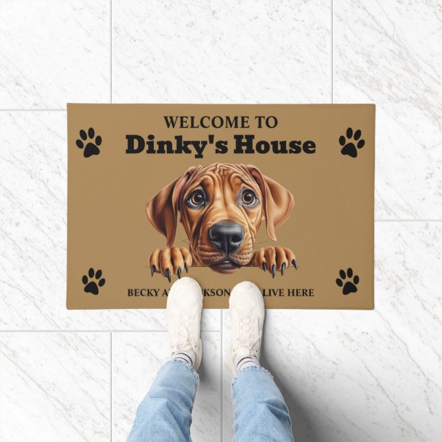 Cute Rhodesian Ridgeback Dog Photo Doormat (Indoor)