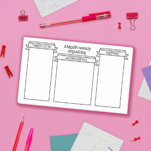 Cute Ribbon Labels Your Name Organise Your Week Post-it Notes