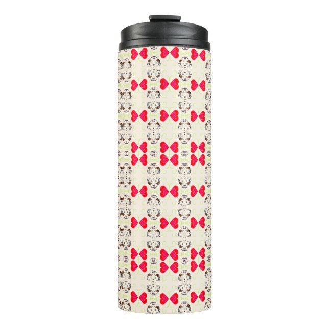 Cute Ribbon Pattern Thermal Tumbler (Front)