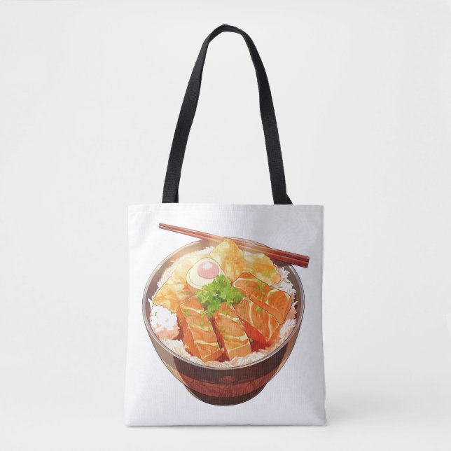Cute Rice Bowl Tote Bag (Front)