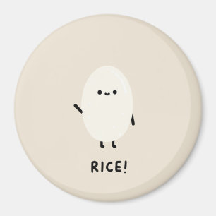 cute rice character minimal kawaii funny rice desi magnet