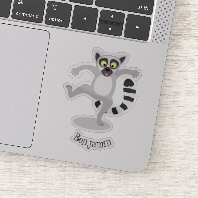 Cute ring tail lemur dancing cartoon illustration (Detail)