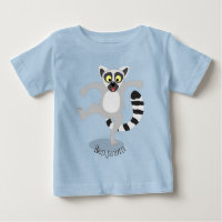 Cute ring tail lemur dancing cartoon illustration