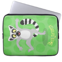 Cute ring tail lemur dancing cartoon illustration