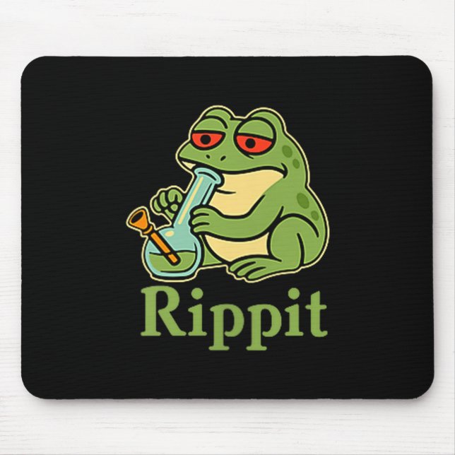 Cute Rippit Stoner Frog Smoking Stoner Mouse Pad (Front)