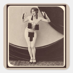 Cute risqué 1920's Flapper Girl  Square Sticker