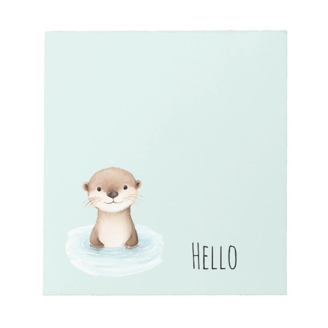 Cute River Otter Notepad (Front)