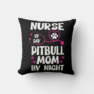 Cute RN Nurse Pit Bull Mum Paw Dog Puppy Lover Cushion