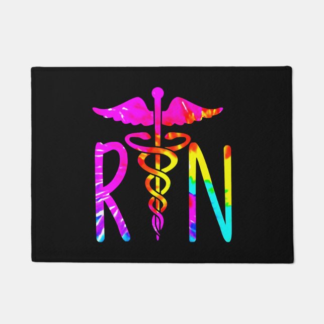 Cute RN Registered Nurse Tshirt Doormat (Front)