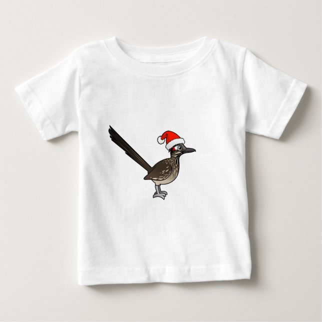 Cute Roadrunner Santa Claus Baby T-Shirt (Front)