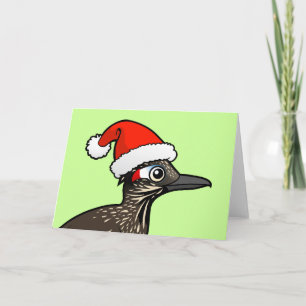 Cute Roadrunner Santa Claus Holiday Card