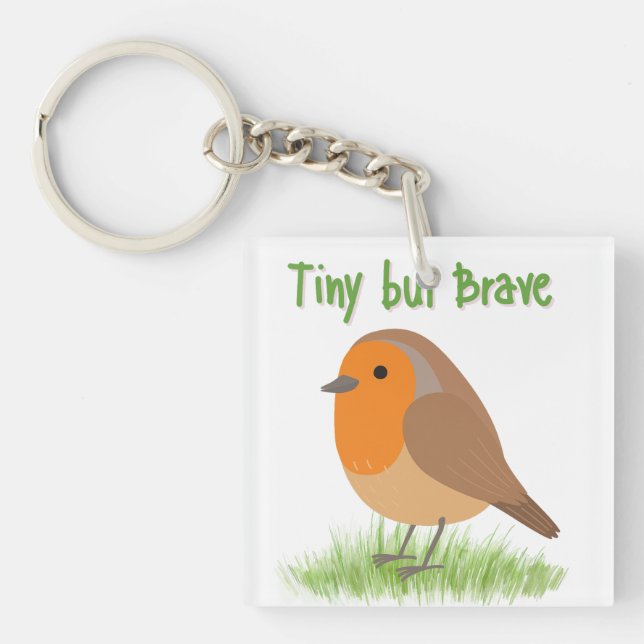 Cute Robin Bird Magnet Key Ring (Front)