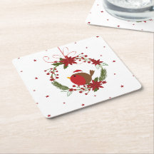 Cute robin Christmas wreath hanging decoration