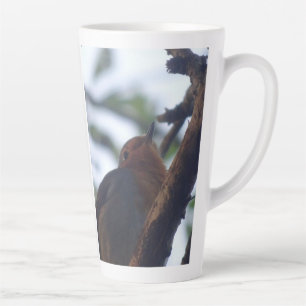 Cute Robin in Tree High Latte Mug